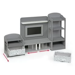 Media Room Furniture Set For 18" Dolls - Gray/White -Dolls Discount Store GUEST 02d6474e 5715 4cb8 b420 6ad3f9aa50fb