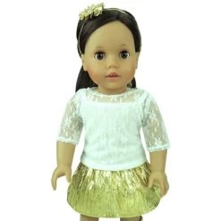 Sophia’s Lace Shirt, Skirt And Headband For 18" Dolls, Ivory/Gold 6 Sophia’s Lace Shirt, Skirt And Headband For 18" Dolls, Ivory/Gold -Dolls Discount Store GUEST 05773f68 ed92 498c b543 095769108af6