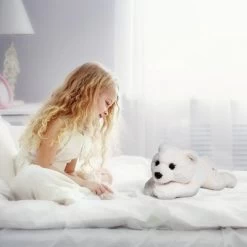 FAO Schwarz Lying Polar Bear 15" Stuffed Animal