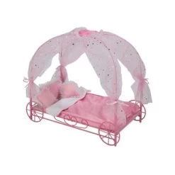 Badger Basket Royal Carriage Metal Doll Bed With Canopy Bedding And LED Lights - Pink/White/Stars -Dolls Discount Store GUEST 096dc298 c0c2 4a87 83c3 ddd118c8d314