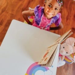 HearthSong Kids' Rainbow Unicorn Table And Two Chairs Playroom Furniture Set -Dolls Discount Store GUEST 0d896e34 959b 4af9 a694 02816589b89b