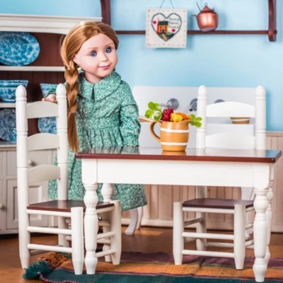 The Queen's Treasures 18 In Doll Fully Wooden Kitchen Table And Two Chairs 3 The Queen's Treasures 18 In Doll Fully Wooden Kitchen Table And Two Chairs