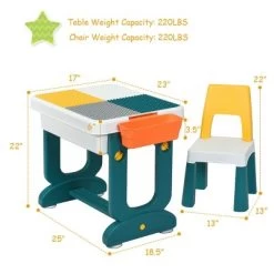 Costway 5 In 1 Kids Activity Table Set W/ Chair Toddler Luggage Building Block Table -Dolls Discount Store GUEST 10d100bd ae51 456c a7eb 6289c8721de6