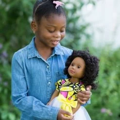 Ikuzi Dolls Pink & Yellow Dress Doll With Black Hair 18" Fashion Doll -Dolls Discount Store GUEST 10ece825 a618 48eb 9313 20e43a1d0ad0