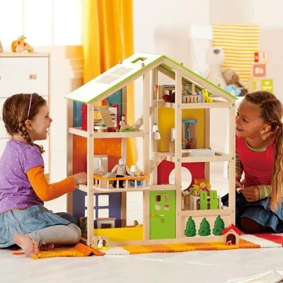 Hape Wooden All Season/4 Season 6 Tier Unfurnished Dollhouse Kids Play House For Children Ages 3 Years And Up, Multicolored 6 Hape Wooden All Season/4 Season 6 Tier Unfurnished Dollhouse Kids Play House For Children Ages 3 Years And Up, Multicolored - Image 4