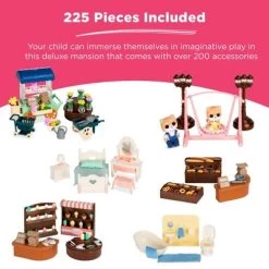 Best Choice Products Deluxe Cottage Dollhouse Mansion Pretend Toy Playset W/ 225 Accessories And Tiny Critters For Kids
