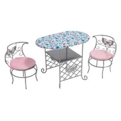 Badger Basket Tea Time Metal Doll Table And Chair Set With Accessories - Silver/Pink/Multi -Dolls Discount Store GUEST 1f4f4f19 0255 4381 b705 51e8e559fba7