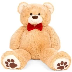 Best Choice Products 38in Giant Soft Plush Teddy Bear Stuffed Animal Toy W/ Bow Tie, Footprints -Dolls Discount Store GUEST 27556c59 356f 44c0 9142 0bf4465e116c