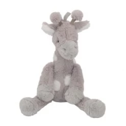 Lambs & Ivy Linen Safari Gray Giraffe Stuffed Animal Toy - Stretch