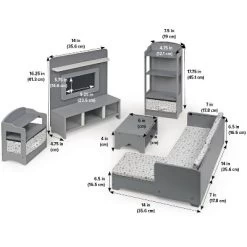 Media Room Furniture Set For 18" Dolls - Gray/White -Dolls Discount Store GUEST 29e93ae5 e0b1 497f 9781 81eb7011ba0c