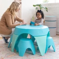ECR4Kids Ayana Table And Stool Set, Plastic Kids' Table And Chairs -Dolls Discount Store GUEST 2e0079c6 0730 4a4f a0a5 5e1e4e2264ae