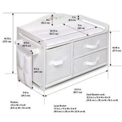 Badger Basket Doll Care Station With Three Baskets And Pocket Organizer - White Rose -Dolls Discount Store GUEST 2ee873fd e177 484f a0bd d90938fb5402