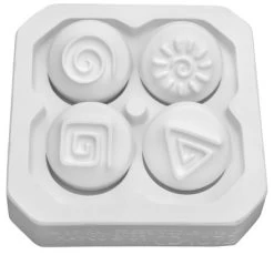 Mayco Spiral Design Press Tools, 1-3/4 In, White, Set Of 4