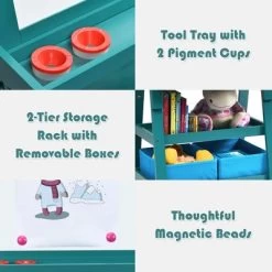 Costway 3 In 1 Double-Sided Wooden Kid's Art Easel Whiteboard -Dolls Discount Store GUEST 3dae7450 e10d 4eb0 909d c06203140690