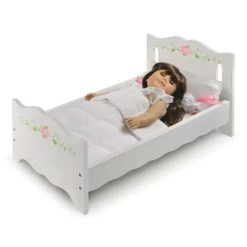 Badger Basket Doll Bed With Bedding And Free Personalization Kit - White Rose -Dolls Discount Store GUEST 405d7b1c f12d 43d7 a92b 29b12cfe226f