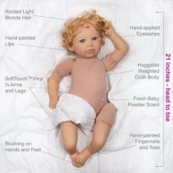 Paradise Galleries Reborn Toddler Girl Doll Story Time, 21 Inch With Light Blonde Hair And Blue Eyes, Made In SoftTouch Vinyl 11 Paradise Galleries Reborn Toddler Girl Doll Story Time, 21 Inch With Light Blonde Hair And Blue Eyes, Made In SoftTouch Vinyl -Dolls Discount Store GUEST 47613fb2 1425 4102 8716 fbf325b27db0