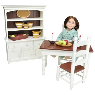 The Queen's Treasures 18 In Doll Fully Wooden Kitchen Table And Two Chairs 7 The Queen's Treasures 18 In Doll Fully Wooden Kitchen Table And Two Chairs - Image 5