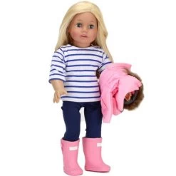 Sophia’s Jacket, Leggings, T-Shirt, And Rain Boots For 18" Dolls