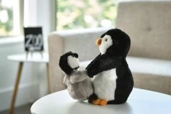 Bearington Wiggles And Wobbles Plush Stuffed Animal Penguin With Baby, 10 Inches