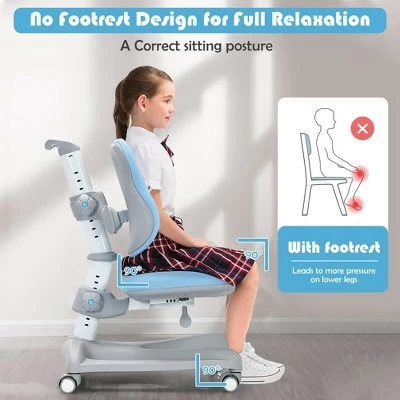 Costway Adjustable Kids Study Desk Drafting Table Chair Set W/ Bookshelf 7 Costway Adjustable Kids Study Desk Drafting Table Chair Set W/ Bookshelf - Image 5