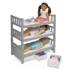 Badger Basket 1-2-3 Convertible Doll Bunk Bed With Baskets And Free Personalization Kit - Executive Gray -Dolls Discount Store GUEST 6d292d6b 3ad9 4c24 8cfb 9eb8b3867df9