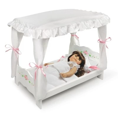 Badger Basket White Rose Doll Canopy Bed 5 Badger Basket White Rose Doll Canopy Bed - Image 3