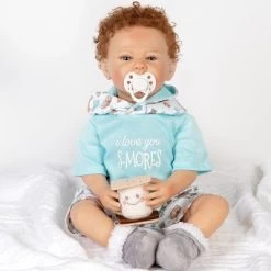 Paradise Galleries Reborn Baby Doll I Love You S-Mores 20 Inch Baby Doll - Brown Hair/Blue Gray Eyes -Dolls Discount Store GUEST 72924007 5594 4ccd af55 ac4a31535cbc