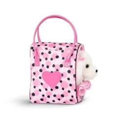Pucci Pups Pink & Black Spot Print Glam Bag With Maltese Stuffed Animal -Dolls Discount Store GUEST 737d5564 2ff7 4bb3 802e 41e00fef079b
