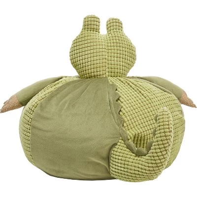 Mina Victory Crocodile Pouf Green 18" X 18" Stuffed Animal 5 Mina Victory Crocodile Pouf Green 18" X 18" Stuffed Animal - Image 3