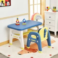 Costway Kids Dinosaur Table And Chair Set Activity Study Desk W/ Building Blocks -Dolls Discount Store GUEST 7432ee5c 1d8f 478c a11e 9f7956614307
