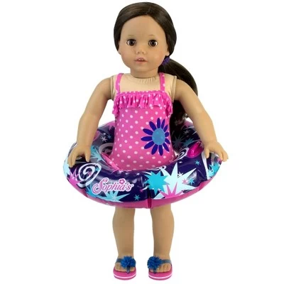 Sophia’s Ruffle Polka Dot Bathing Suit & Inner Tube Set For 18” Dolls, Hot Pink 3 Sophia’s Ruffle Polka Dot Bathing Suit & Inner Tube Set For 18” Dolls, Hot Pink