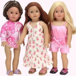 Sophia’s Pineapple Print Maxi Dress For 18" Dolls, Ivory -Dolls Discount Store GUEST 7b8861ea 887e 424e b194 7a20d3fc4001