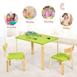 Costway 3 Piece Kids Wooden Table And 2 Chairs Set Children Activity Art Desk Furniture/Activity Art Desk Furniture -Dolls Discount Store GUEST 7f08fa21 717a 444e 9dda c0db21d2d4b8