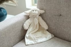 Bearington Baby Lamby Snuggler, White Lamb Plush Stuffed Animal Security Blanket, Lovey 15"