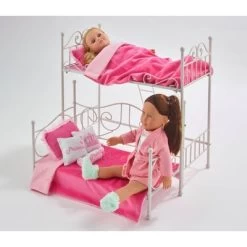 Badger Basket Scrollwork Metal Doll Loft Bed With Daybed And Bedding - White/Pink 12 Badger Basket Scrollwork Metal Doll Loft Bed With Daybed And Bedding - White/Pink -Dolls Discount Store GUEST 84b0cf80 a76c 42a7 b1f6 074bf917b139