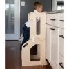 Busy Kids 2-in-1 Kitchen Tower & Kids Art Desk - Natural