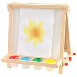Kaplan Early Learning Wooden Tabletop Easel With Paint Pots