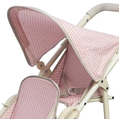 Olivia's Little World - Polka Dots Princess Baby Doll Twin Jogging Stroller - Pink & Gray 9 Olivia's Little World - Polka Dots Princess Baby Doll Twin Jogging Stroller - Pink & Gray - Image 7