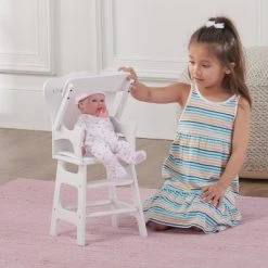 Badger Basket White Rose Doll High Chair -Dolls Discount Store GUEST 96530fdb 2fc0 44cf 9531 9069ac140c13