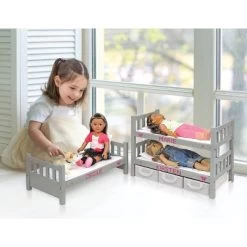 Badger Basket 1-2-3 Convertible Doll Bunk Bed With Baskets And Free Personalization Kit - Executive Gray -Dolls Discount Store GUEST 972f35d6 889e 446a b442 95dc0d51f841