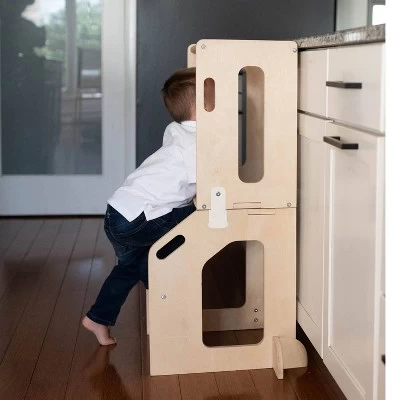 Busy Kids 2-in-1 Kitchen Tower & Kids Art Desk - Natural 9 Busy Kids 2-in-1 Kitchen Tower & Kids Art Desk - Natural - Image 7