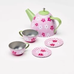 Badger Basket Tea Time Metal Doll Table And Chair Set With Accessories - Silver/Pink/Multi -Dolls Discount Store GUEST 998ab03d 90aa 4882 8131 9f1d4e4f300b