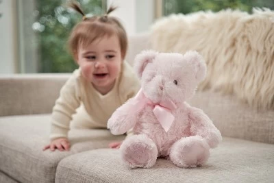 Bearington My First Bear: Classic Hand-Sewn 12-Inch Pink Stuffed Bear 4 Bearington My First Bear: Classic Hand-Sewn 12-Inch Pink Stuffed Bear - Image 2