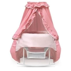Badger Basket Kisses Rocking Doll Bassinet - Pink/White -Dolls Discount Store GUEST 9ba268cf e3cf 40d0 ad7f 18f1834e214e