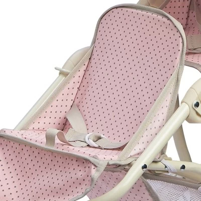 Olivia's Little World - Polka Dots Princess Baby Doll Twin Jogging Stroller - Pink & Gray 8 Olivia's Little World - Polka Dots Princess Baby Doll Twin Jogging Stroller - Pink & Gray - Image 6