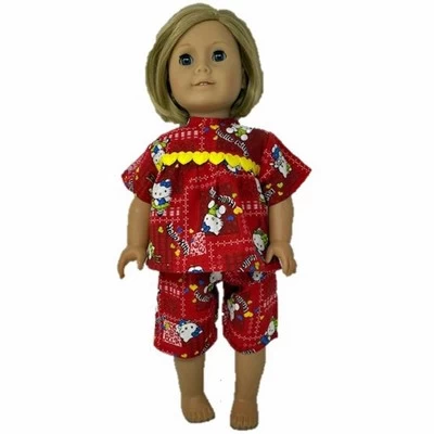 Doll Clothes Superstore Size 7 Red Kitten Print Matching Girl And Doll Pajamas 4 Doll Clothes Superstore Size 7 Red Kitten Print Matching Girl And Doll Pajamas - Image 2