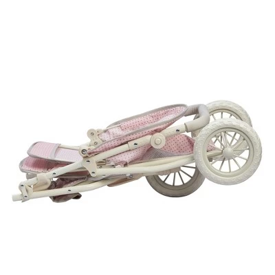 Olivia's Little World - Polka Dots Princess Baby Doll Twin Jogging Stroller - Pink & Gray 7 Olivia's Little World - Polka Dots Princess Baby Doll Twin Jogging Stroller - Pink & Gray - Image 5