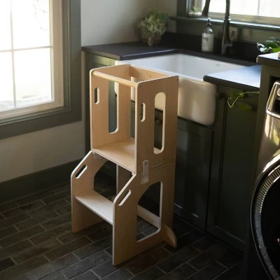 Busy Kids 2-in-1 Kitchen Tower & Kids Art Desk - Natural 8 Busy Kids 2-in-1 Kitchen Tower & Kids Art Desk - Natural - Image 6