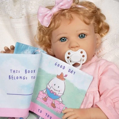 Paradise Galleries Reborn Toddler Girl Doll Story Time, 21 Inch With Light Blonde Hair And Blue Eyes, Made In SoftTouch Vinyl 4 Paradise Galleries Reborn Toddler Girl Doll Story Time, 21 Inch With Light Blonde Hair And Blue Eyes, Made In SoftTouch Vinyl - Image 2