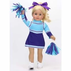 Sophia's - 18" Doll - Cheerleader Dress, Pom-pom & Hair Bow Set - Aqua/Purple -Dolls Discount Store GUEST aa44c847 1caf 48f9 8500 d833caf37527